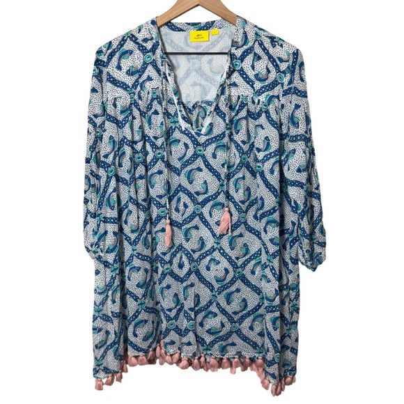 Roller Rabbit Blue and Pink Tunic - Picture 2 of 7